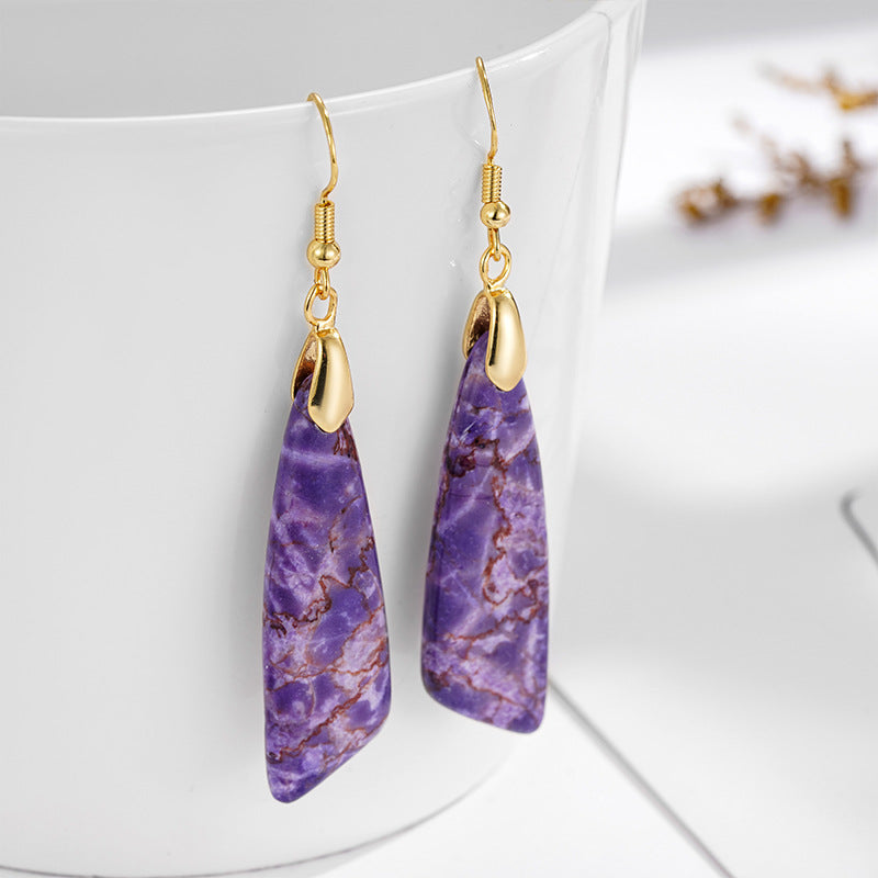 Wholesale Fresh Geometric Simple Temperament Natural Stone Earrings